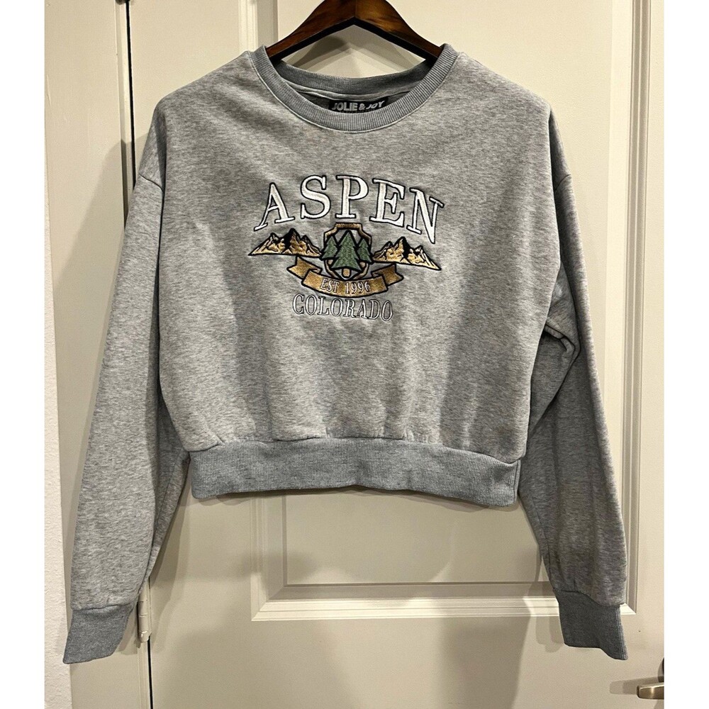 Jolie & Joy Women’s XL Gray Aspen Colorado Graphic Pullover Sweatshirt 0074
